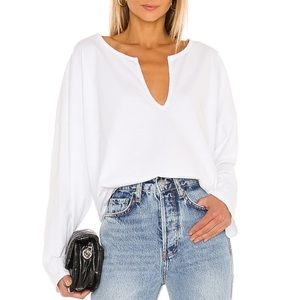 L'Academie Erika Top White Long Sleeve Tee Shirt